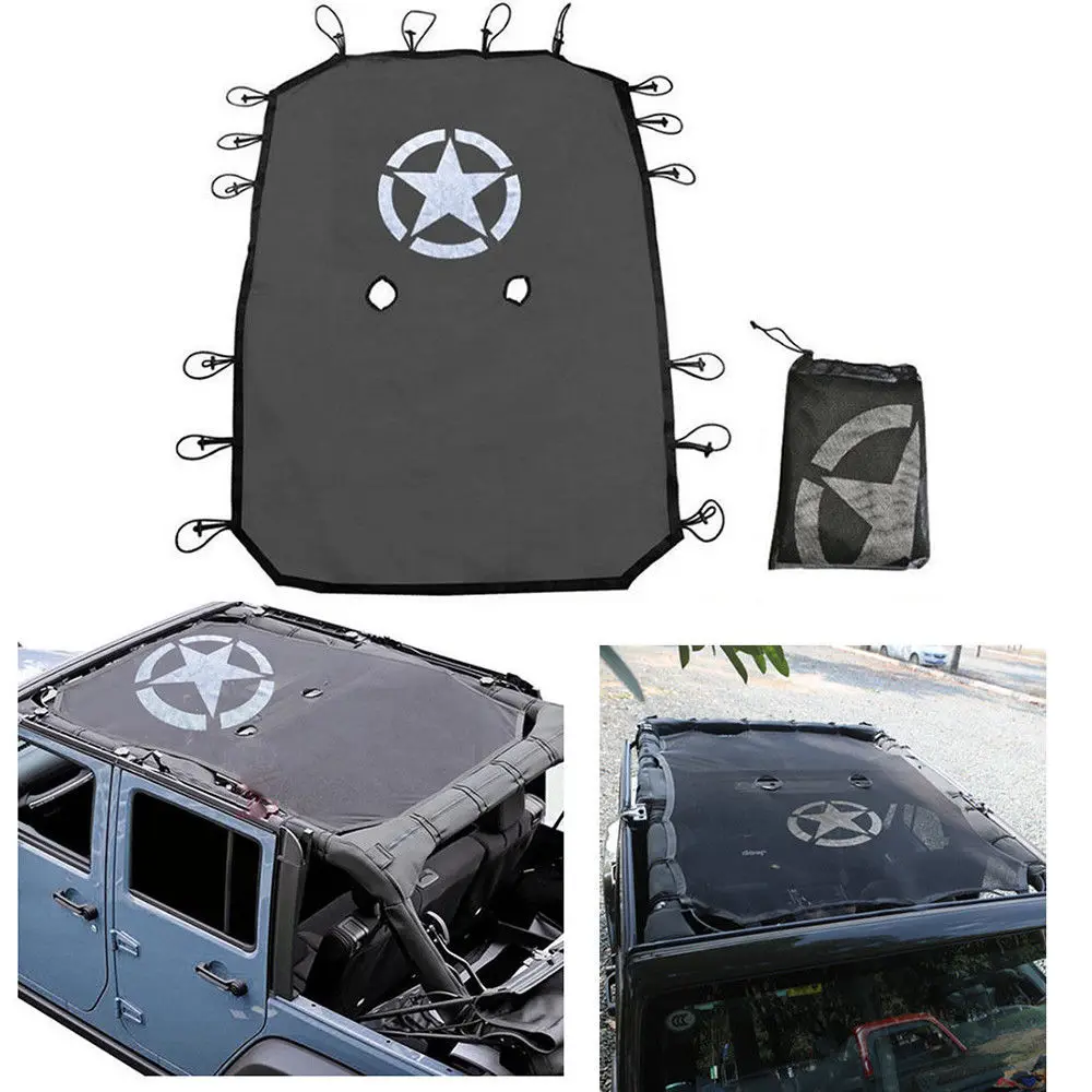 Прочный полиэстер сетка тени верхняя крышка обеспечивает с защитой от УФ-лучей для Аксессуары для Jeep Wrangler 2 двери/4 двери JK JKU 2007