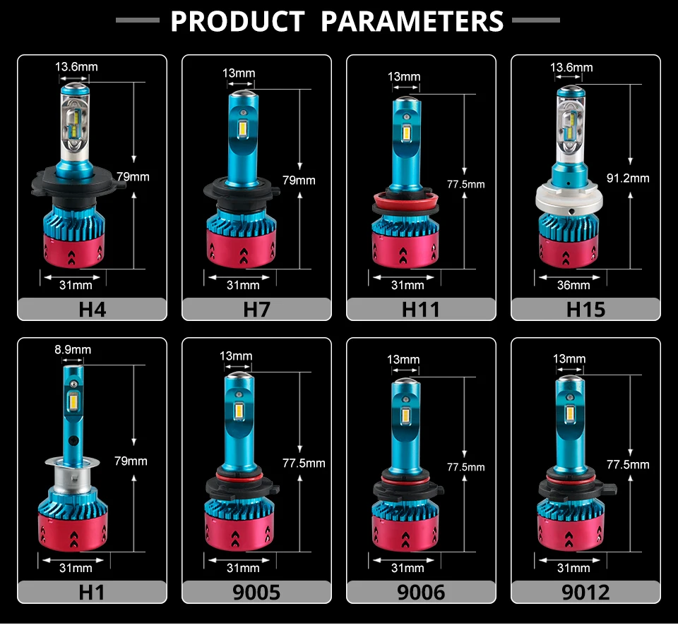 Avacom H7 H4 светодиодный 16000lm автомобиля лампы 12V H15 H1 9005/HB3 9006/HB4 9012/Hir2 зэс чип 70 Вт 6500 к супербелый H11/H8/H9 авто фары