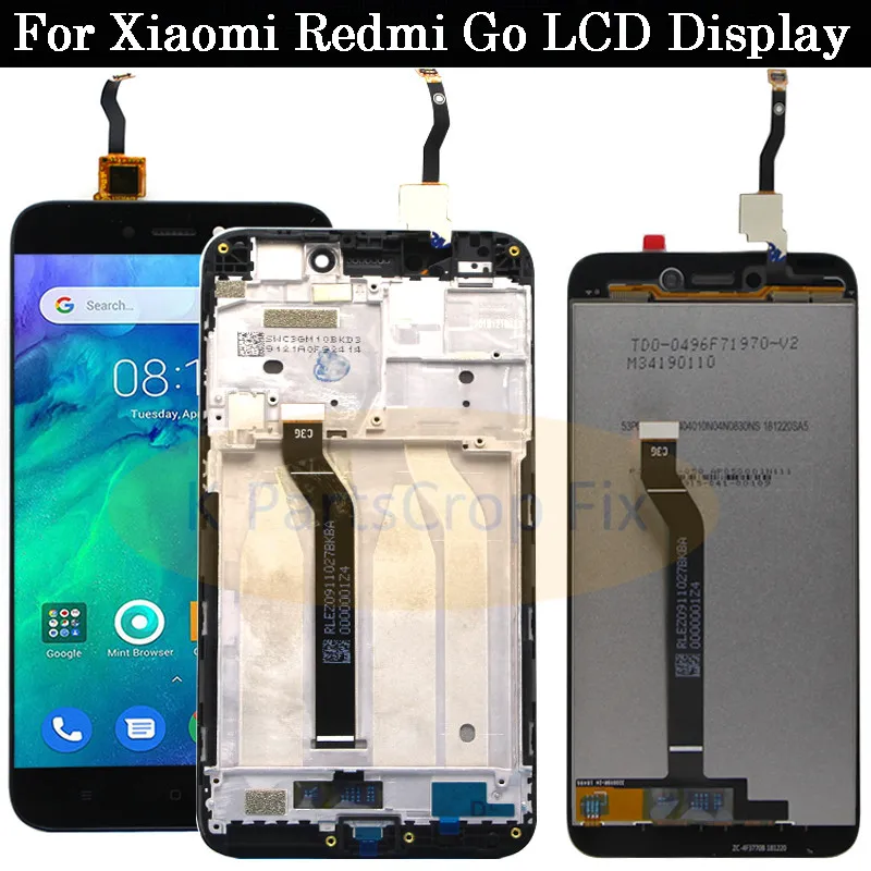 Для Xiaomi Redmi GO ЖК-дисплей+ кодирующий преобразователь сенсорного экрана в сборе протестированный ЖК-экран+ сенсорный для Xiaomi Redmi GO lcd+ рамка