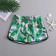 Womail, женские шорты для плавания с принтом листьев,, новая мода, высокая талия, бикини, плавки, шорты, низ, купальник