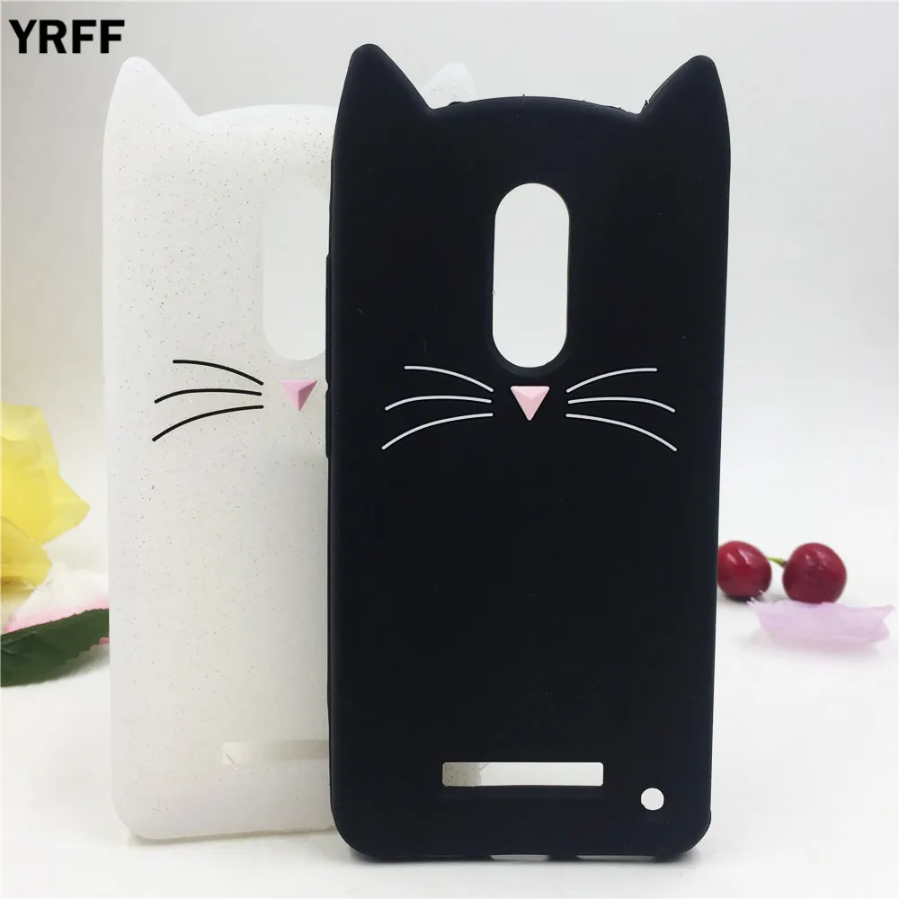 Cute 3D Cartoon beard cat silicon back cover phone cases
