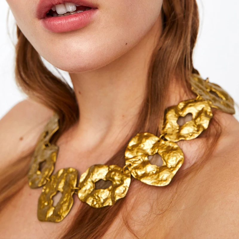 

JUJIA wholesale New women fashion necklace costume maxi metal link statement Necklace for women