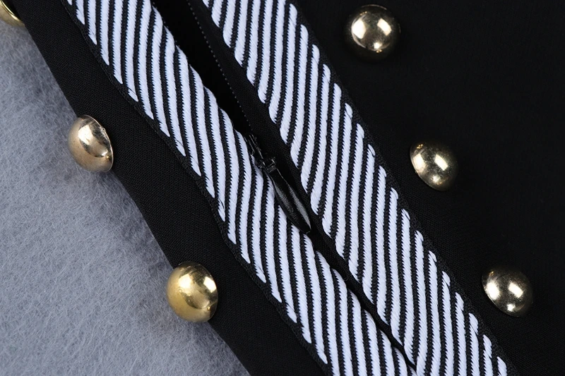 Beateen Black Blazer Pant Suits 2 Pieces Set Rivet Studded Zipper Fashion Women Formal OL Party