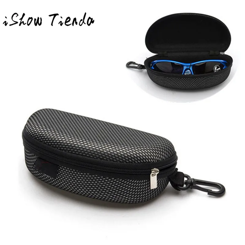 

ISHOWTIENDA Portable Zipper Eye Glasses Sunglasses Clam Shell Hard Case Protector Box Protection Storage Boxes Organizer
