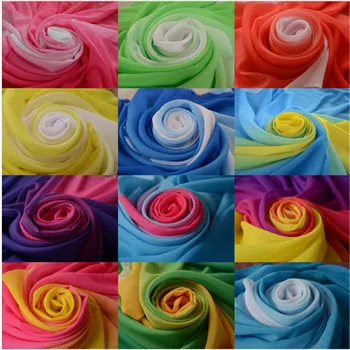 

100D 2 tone ramp chiffon material gradual gradient chiffon sheer tissue shaded color stage fabric