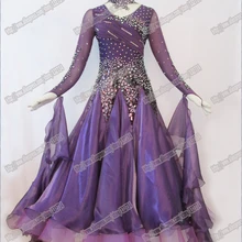 Современное Танго вальс бальных танцев платье, бальное платье из гладкой ткани, стандартный бальный зал платье девушки B-0002