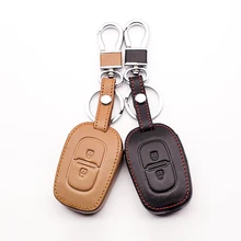 2 кнопки дистанционного ключа с дистанционным управлением автомобиля кожаный чехол для ключей для Renault dacia Duster, Автомобильный ключ пылесборник защитная оболочка
