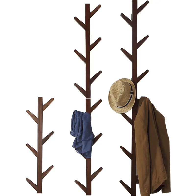 68 Hook Creative Tree Branch Shaped Solid Wood Wall Mounted Hanger Hall Entrance Decoration Hat Coat Rack Wall Decoration Hook (1)