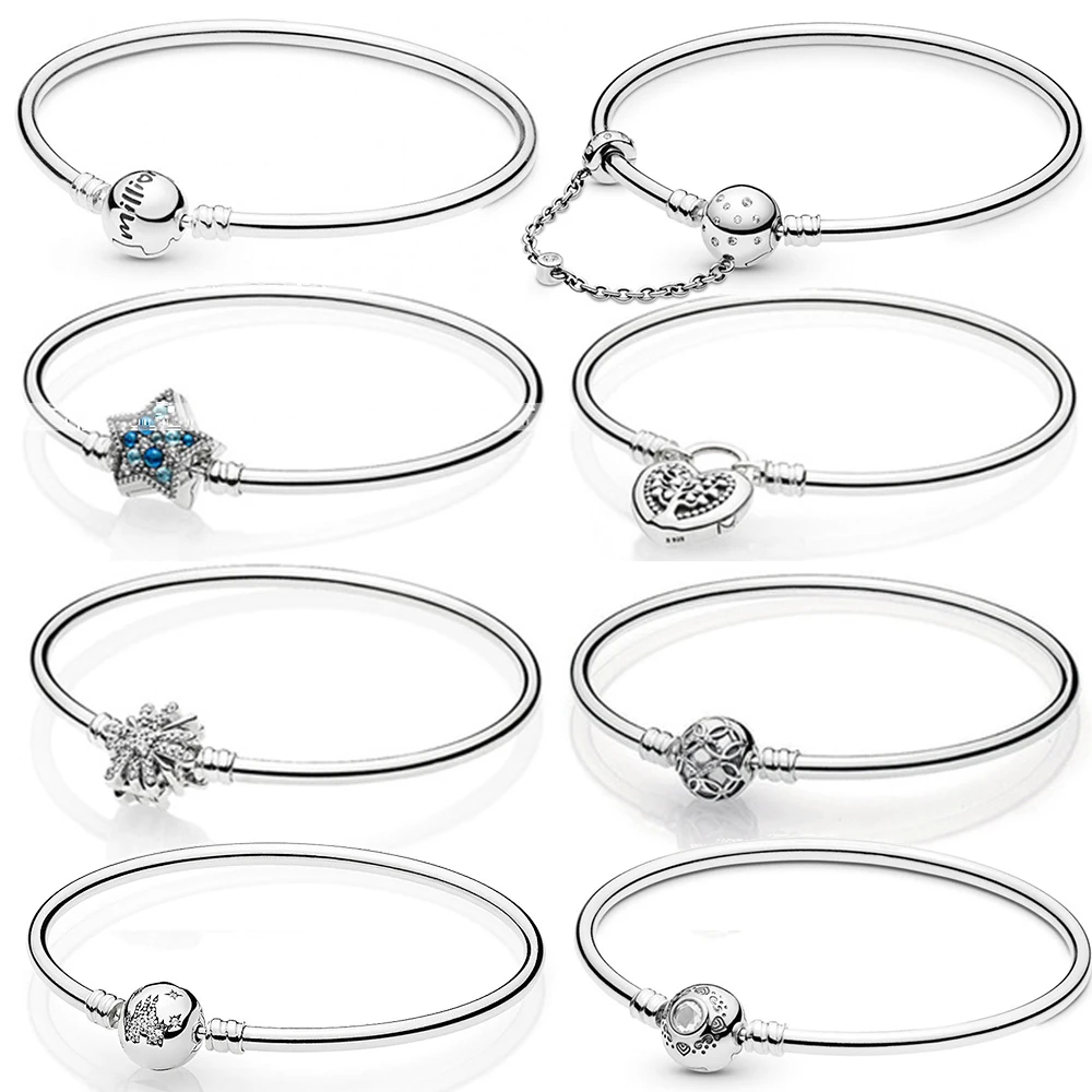 

Moments Kristie 100% 925 Sterling Silver Bangle With Love Store Fecho Star Shining Fires Of Bangle Artifice Cuff Gloomy Bracelet