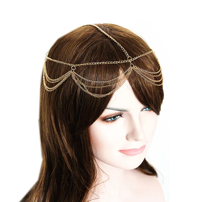 Vintage Gold Chain Headpiece Gold Head Chain Head Piece Jewelry Boho