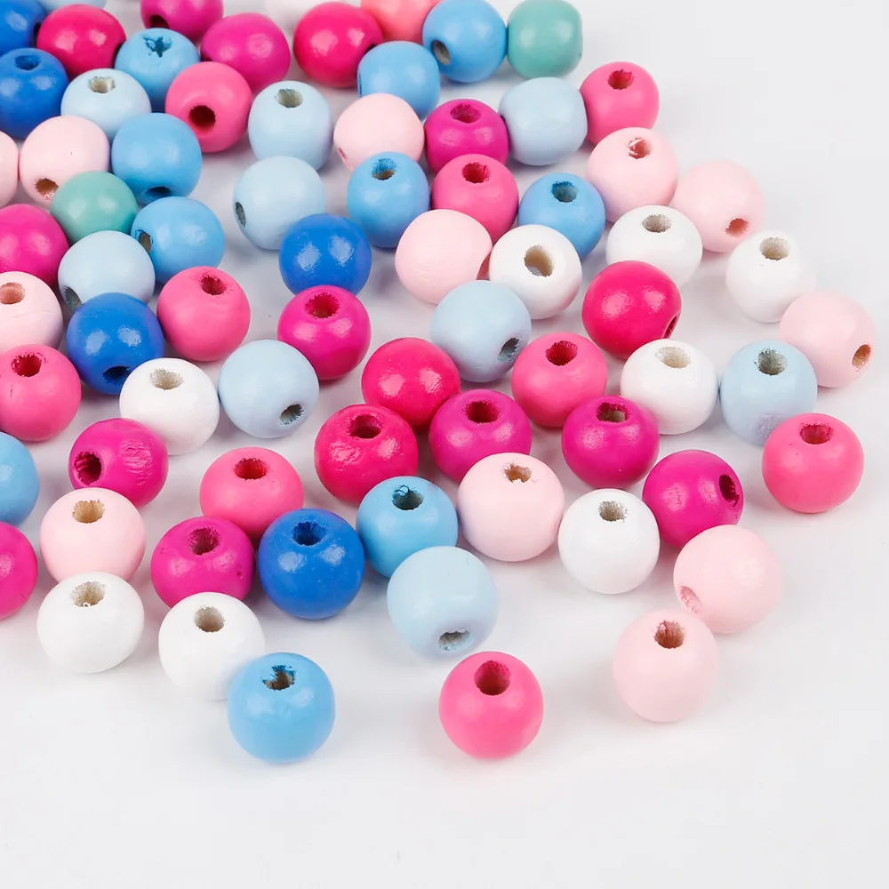 

Pick Size 6/8/10/12/14mm Mix Color Handmade DIY Round Wooden Beads for Jewelry Making Wholesale High Quality!