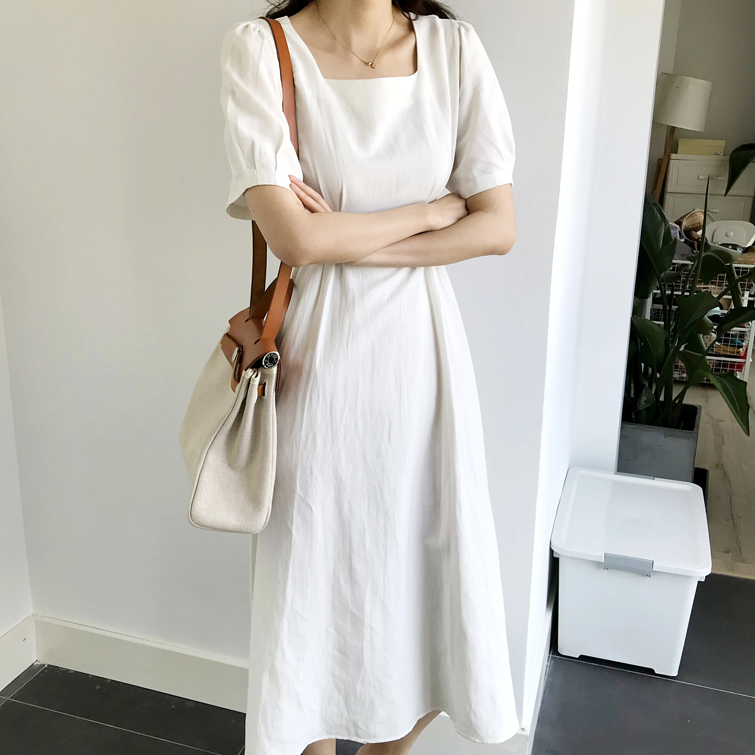 

New 2019 Women Dresses Spring Summer White Lace Up casual Dresses