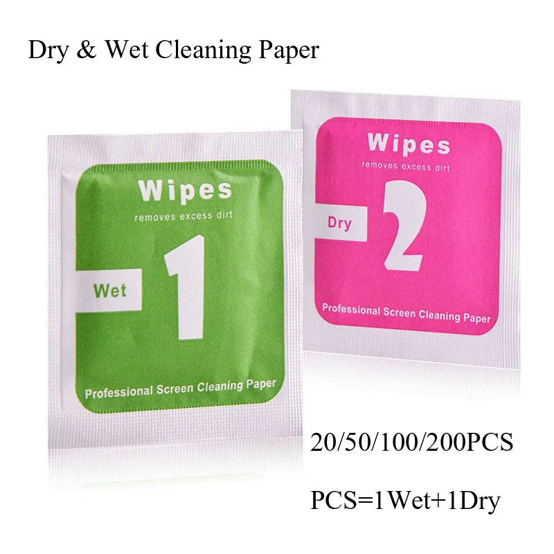 20/50/100/200 PCS/Lot LCD Screen Dust Cleaning Paper Cleaner Wet Dry