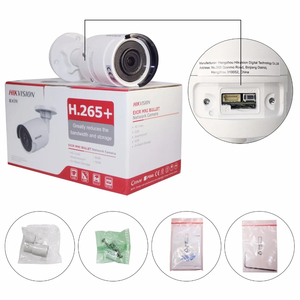 Hikvision CCTV комплекты камер видеонаблюдения 6MP IP камера видеонаблюдения POE H.265 домашняя ночная версия Система дистанционного просмотра