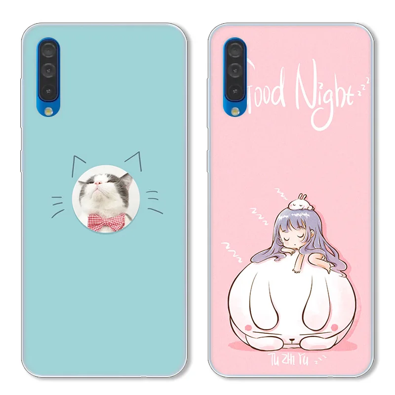 For Coque Samsung A50 Case Silicone Soft TPU Cover For Samsung Galaxy A50 Cases Funda A 50 A505 Case Rose Flower Cute Capas