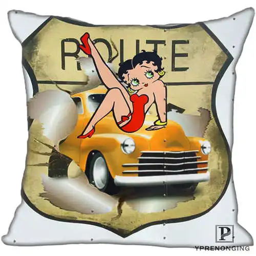 Best Custom Betty Boop(1)@ 1 Наволочка на подушку, спальня домашний квадратный наволочка на молнии(одна сторона)#190404-01-74 - Цвет: Pillowcase