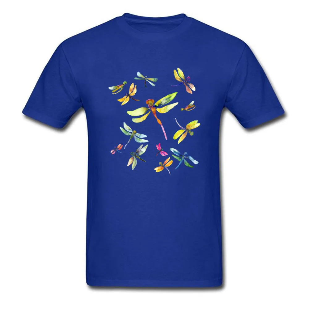 T Shirt Dragonfly Dance Summer Cute Slim Fit Short Sleeve 100% Cotton Crewneck Men Tshirts Slim Fit Tops Shirt Dragonfly Dance blue