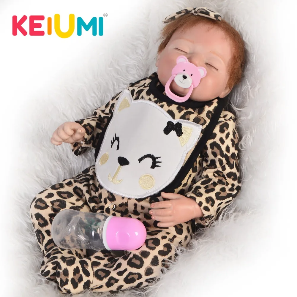 

KEIUMI Adorable 22'' Reborn Baby Dolls Realistic Silicone Vinyl Sleeping Reborn Baby Girl For kids Birthday Gifts Playmates