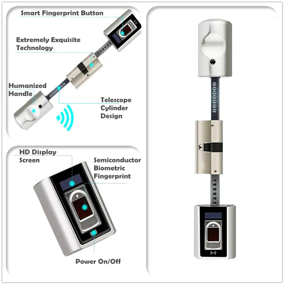 Биометрический Bluetooth приложение умный дверной замок цилиндр, удаленное разблокирование и регулируемый без ключа водонепроницаемый для ЕС дверной замок