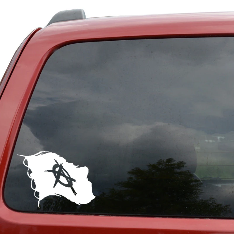 QYPF 13,2 см* 9,5 см модный флаг анархия виниловая авто-Стайлинг наклейка автомобиля наклейка черный/серебристый C15-0472