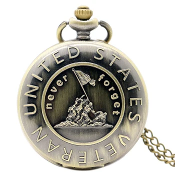 

Large quartz pocket watch retro design never forget quartz pocket watch