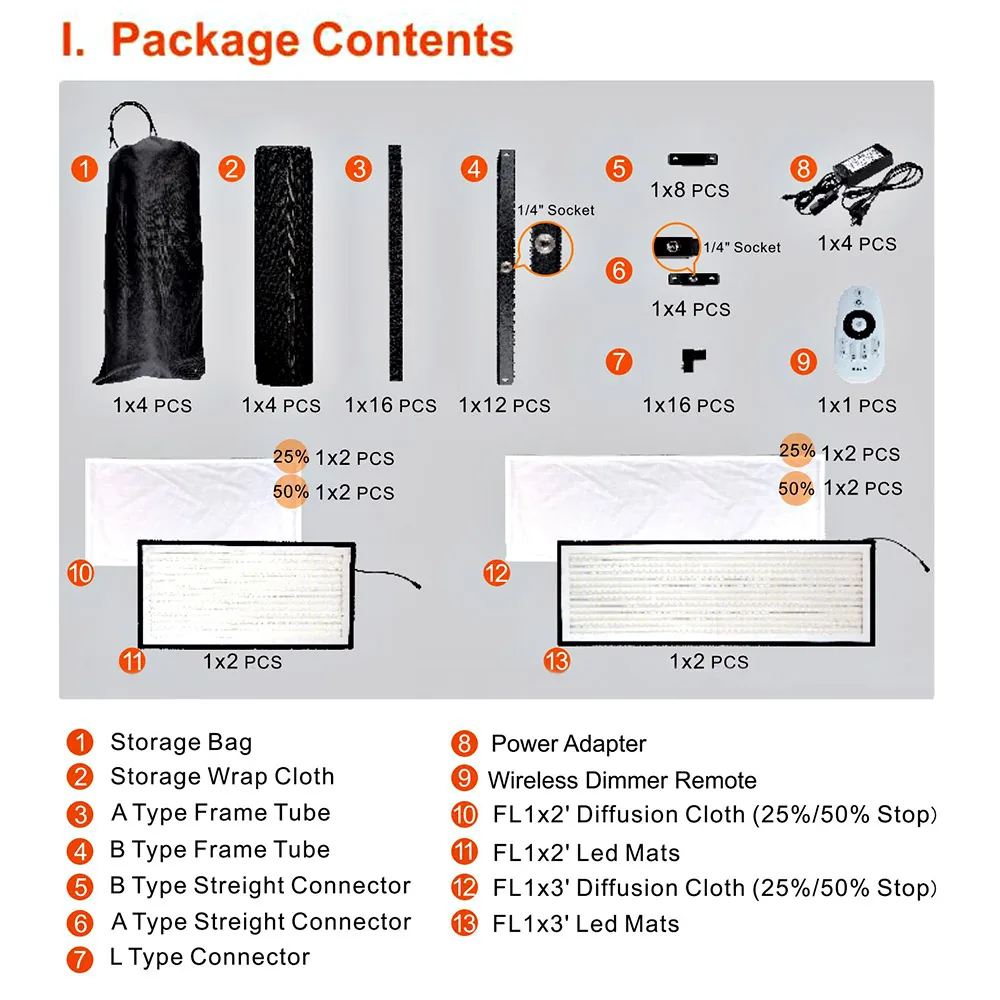  spash 4 in 1 LED Studio Light led Light Panel for Video Vlog Camera Youtube Shoot Dimmable 5500K CR