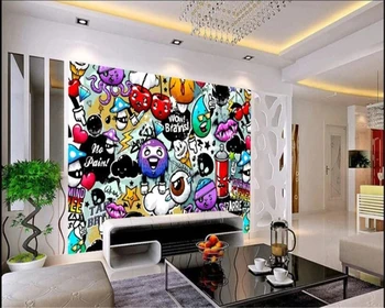 

beibehang papier peint mural 3d Wallpaper 3d in the wall beautifully doodle colorful kids room wallpaper background wall3d mural