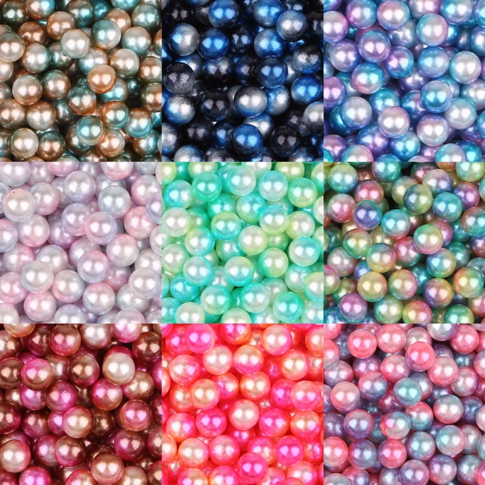 

4/6/8/10mm Mixed Rainbow Color ABS Imitation Pearl Beads No Holes Round Loose Beads for DIY Creative Crafts Jewelry Making