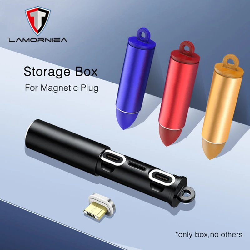 

Lamorniea Portable Cool Bullet Style Metal Storage Container Box For Storing Magnetic Connector Plug Of Magnetic Cable Plug