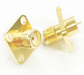 

20pcs SMA Connector Female 4 Hole Flange Panel Mount With Solder Post RF Connector Adapter