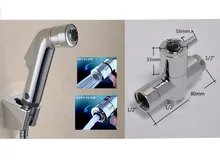 Hot sale Brass G12 t-adapter Two Ways Handheld Toilet Portable Bidet Diaper Spray Head Shower Muslim Shattaf  with hose set