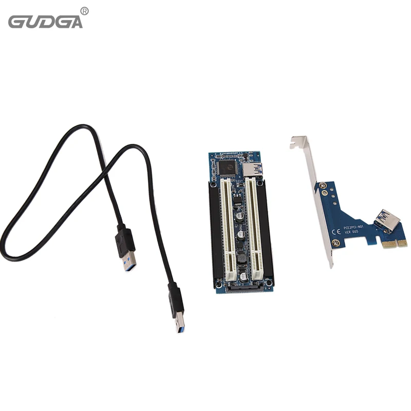 

Desktop PCI-Express PCI-e to PCI Adapter Card PCIe to Dual Pci Slot Expansion Card USB 3.0 Add on Card for mining video card