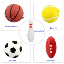 USB флеш-накопитель, баскетбольная/футбольная ручка, 4 ГБ, 8 ГБ, 16 ГБ, 32 ГБ, 64 ГБ, Паулин, мяч, теннисная карта памяти, креативный подарок, флешка