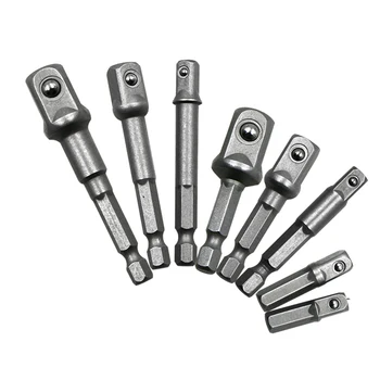 

3pcs/ 8pcs Hex Shank Socket Adapter Extension Set 1/4 3/8 1/2 Chrome Vanadium Steel Socket Connection Drill Bits Power Tools