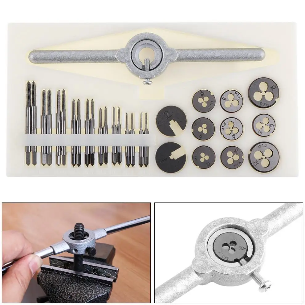 Pittsburgh 45 Piece SAE Tap And Die Set Metric Threads With Metal Case