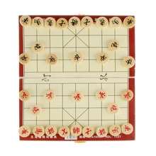 Открытый традиционный складной портативный ручной работы деревянные китайские шахматы Кемпинг путешествия Набор Обучающие Семейные игры для детей подарок