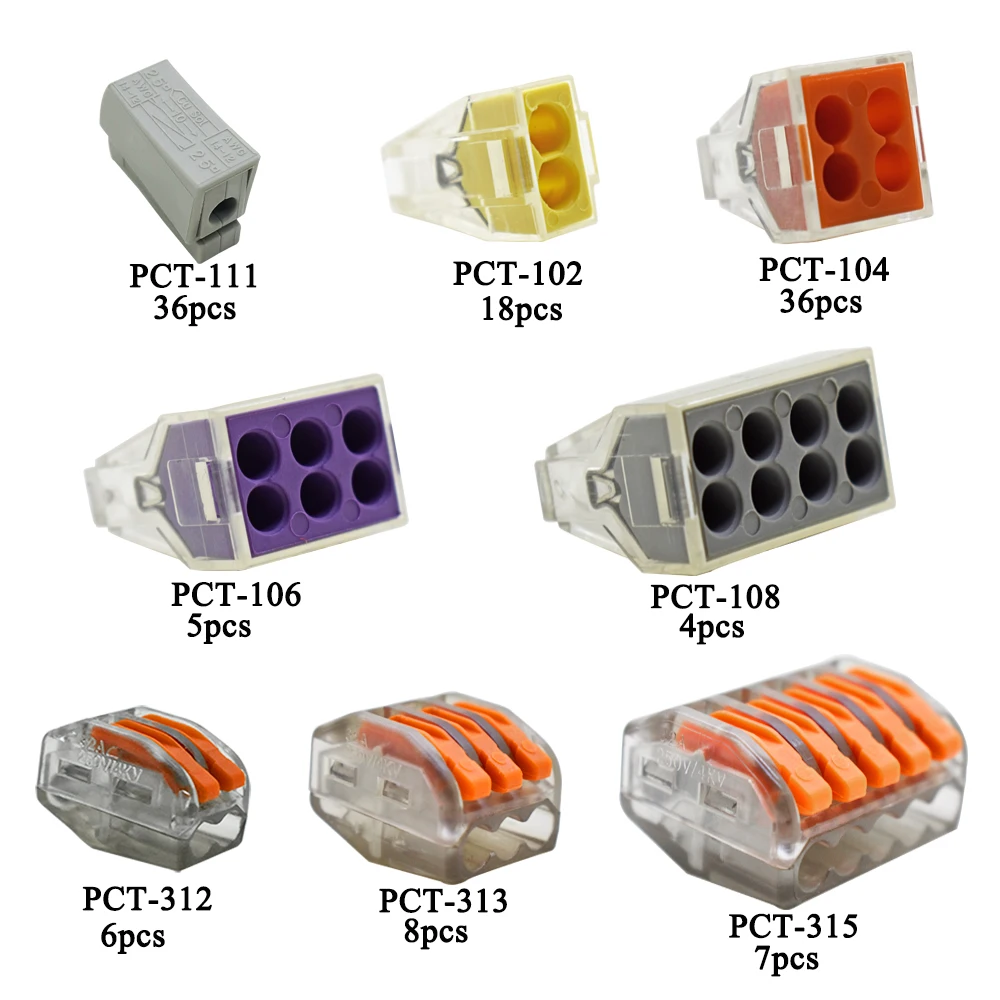 Разъем для провода 120 шт./кор. Универсальный Компактный клеммный блок освещения разъем провода для 5 комнаты смешанные быстрый разъем