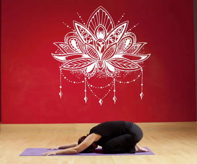 lotus flower buddha wall stickers yoga studio meditate wall tattoo