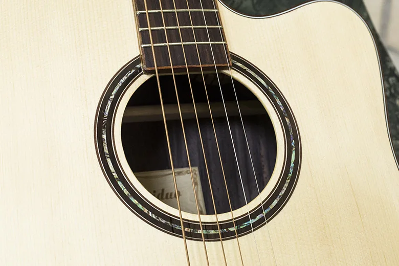 Guitarra Top sólido acústico eléctrico de acero-String Balladry Folk Pop Flattop 41 pulgadas Guitarra Picea Asperata luz Cutaway Electro