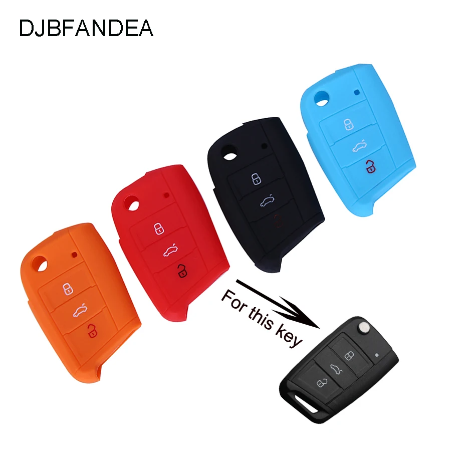 Silicone Key Case Cover For VW Polo Golf 7 Tiguan for Skoda Octavia Kodiaq Karoq for SEAT Ateca Leon Ibiza 2015 2016 2017