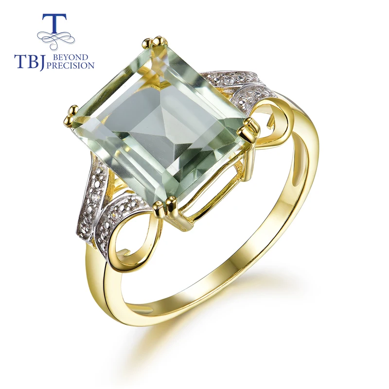 Женское кольцо из с аметистом празиолита TBJ подарочное украшение натуральным