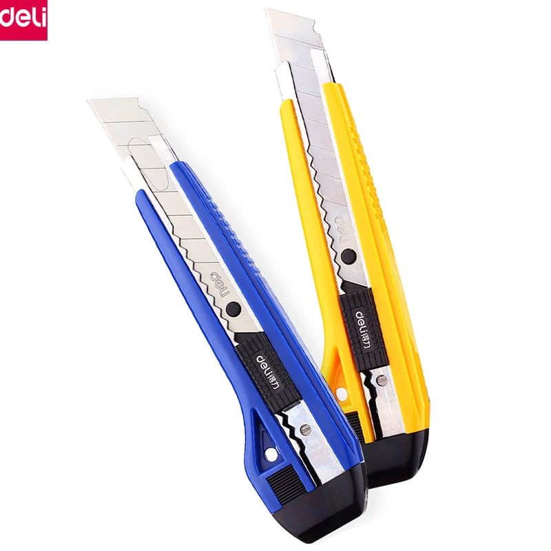 

Deli 1pcs Large Utility Knife Auto-lock Paper Cutter Razor Blades Knife Box Cutter School Office Supplies