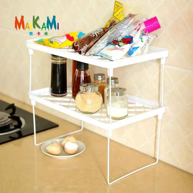 

1Pcs Stainless Steel PP Multifunctional Microwave Oven Shelf Rack Standing Type Double Kitchen Storage Holders