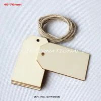 (14 шт./лот) 40 мм x 70 мм незавершенная натуральное Дерево желаний бирки Свадебные вечерние подарки сувениры Висячие бирки suppliers-CT1054A - изображение