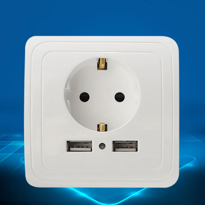 Best Dual 2 USB Port 5V 2A Wall Outlet Panel Plug Socket Electrical
