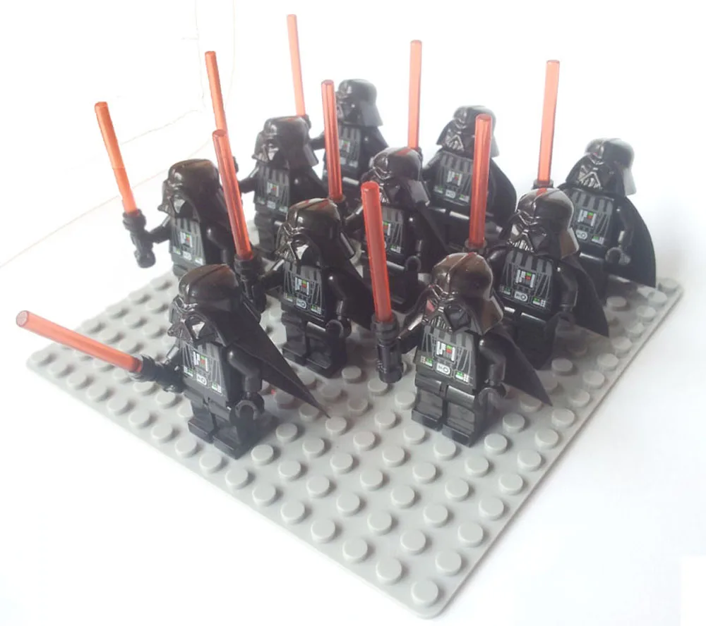 

10pcs Star Wars Darth Vader with Lightsaber stormtrooper clone trooper Action Figure Toy Building Block