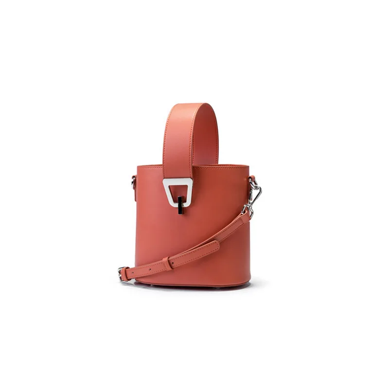 

LOVELY Bucket Package Woman 2019 Genuine Leather Handbag Famous Design Single Shoulder Package