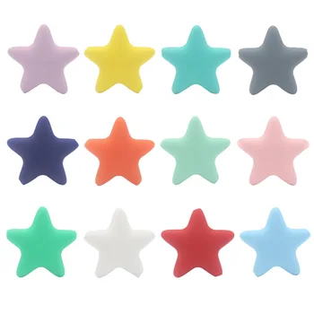 

Newborn Teething Toys Silicone Teethers Soft Silicone Star Shape Teethers with Pacifier Clip Infant Baby Silicone Chew Charms