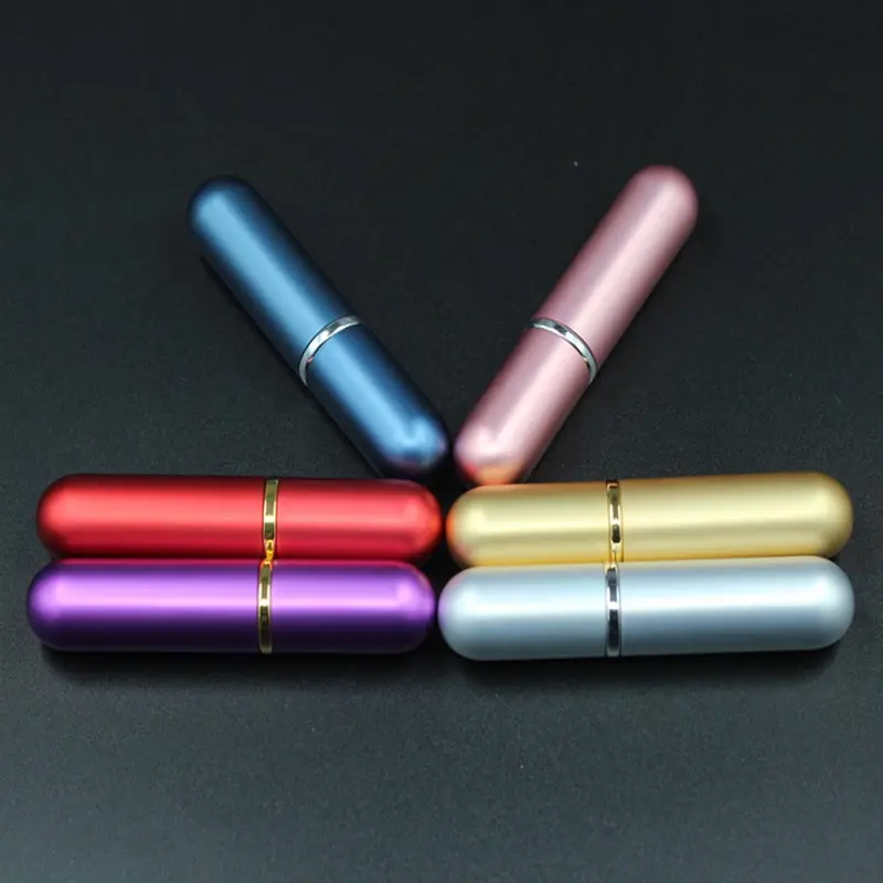 

1pc/lot Pump Round Head 6ml Empty Spray Aluminum Glass Perfume bottle Atomizer Fragrance container travel Scent bottle