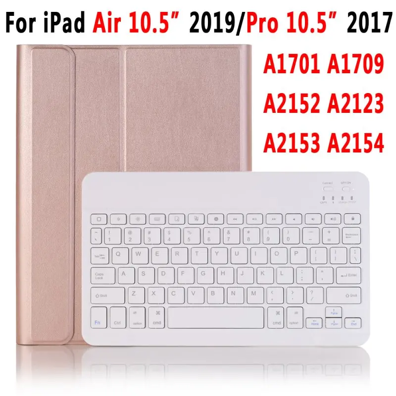 Тонкий беспроводной Bluetooth клавиатура карандаш Слот Чехол для Apple iPad 9,7 Air 1 2 3 10,5 Pro 11 Pro 12,9 крышка - Цвет: Rose Gold for 10.5